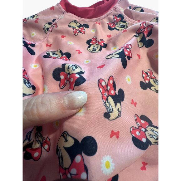 Disney Junior Minnie Mouse Rash Guard Swim Swuit Set Toddler Girls Size 2 Long s - Picture 6 of 8